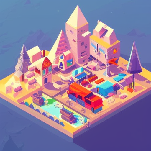 isometric bazaar, vectorartz